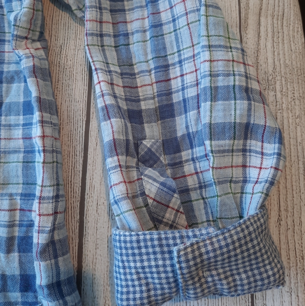 •SOLD• J.Jill Plaid Gingham Button Front Tunic XL - Picture 4 of 6